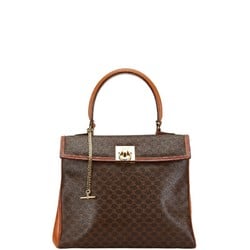 Celine Macadam Handbag Brown PVC Leather Women's CELINE