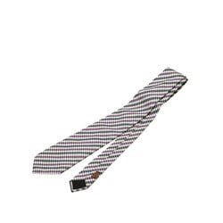 Hermes Striped Tie Black Purple White Silk Men's HERMES