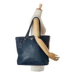 Prada Tote Bag Handbag Navy Leather Women's PRADA