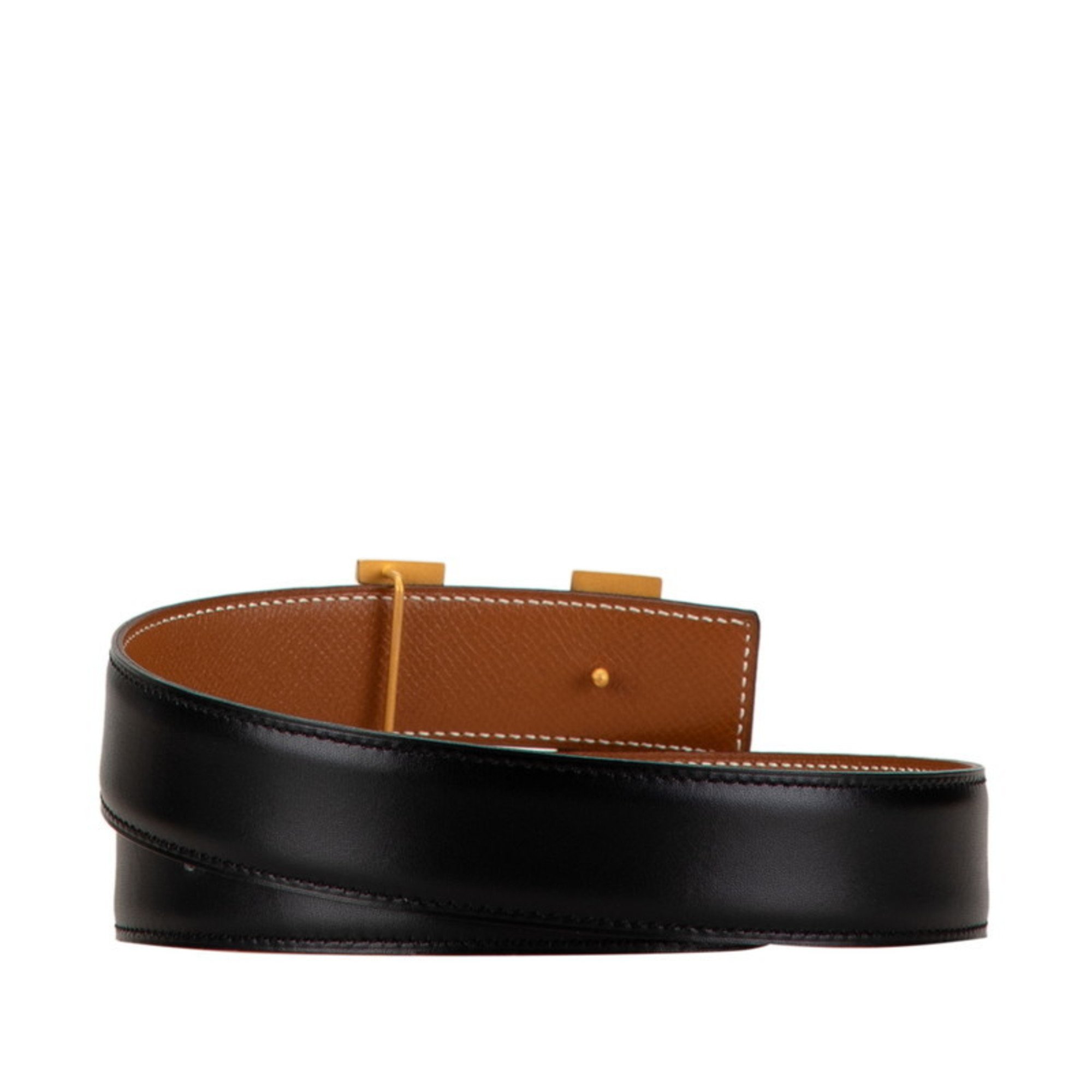 Hermes Constance H Belt Black Box Calf Women's HERMES