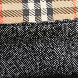 Burberry Nova Check Shadow Horse Tote Bag Shoulder Beige Black Canvas Leather Women's BURBERRY