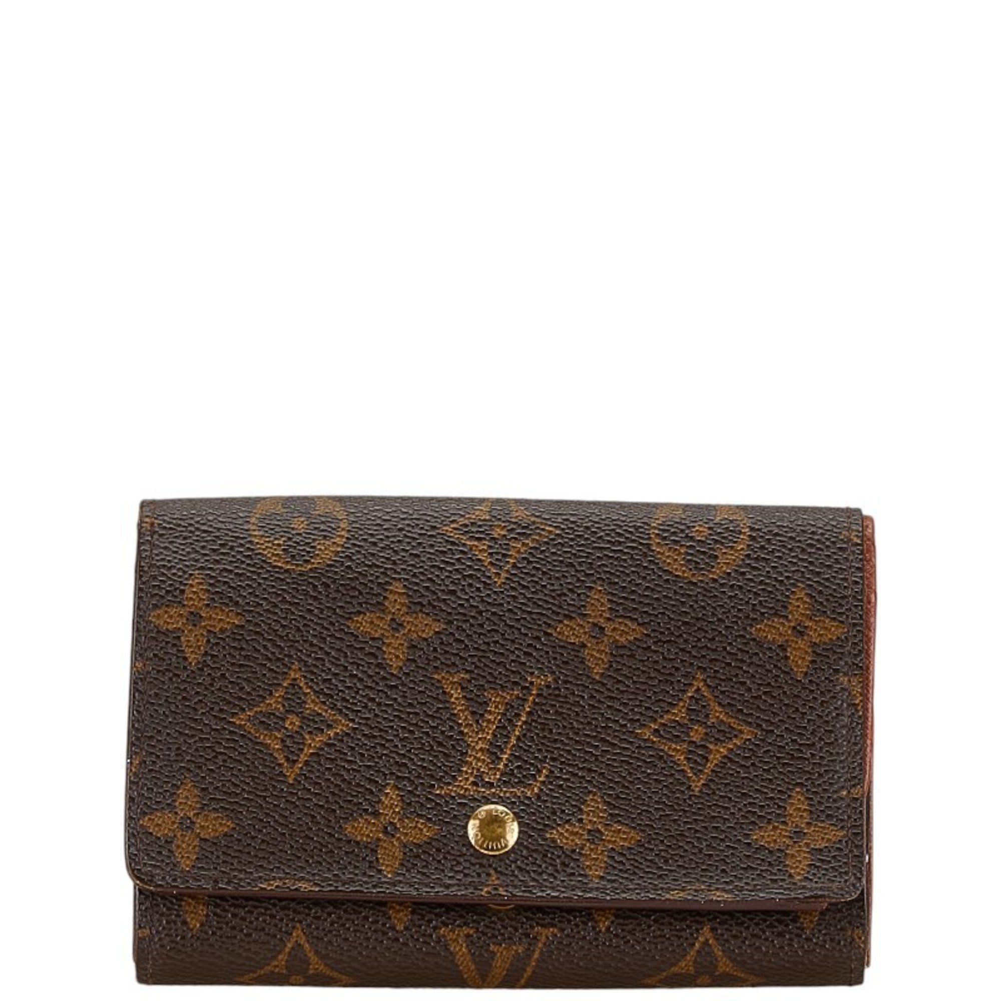 Louis Vuitton Monogram Portefeuille Tresor Bi-fold Wallet M61736 Brown PVC Leather Women's LOUIS VUITTON