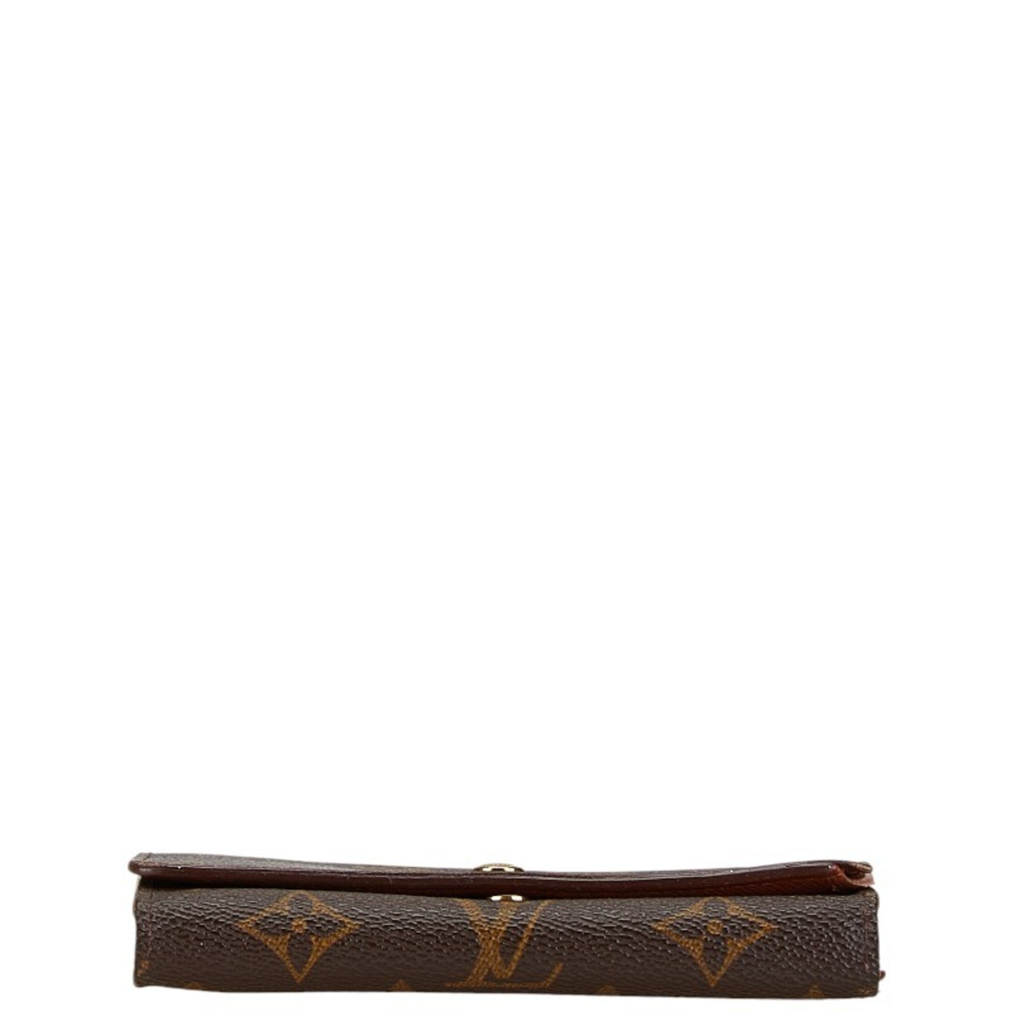 Louis Vuitton Monogram Portefeuille Tresor Bi-fold Wallet M61736 Brown PVC Leather Women's LOUIS VUITTON