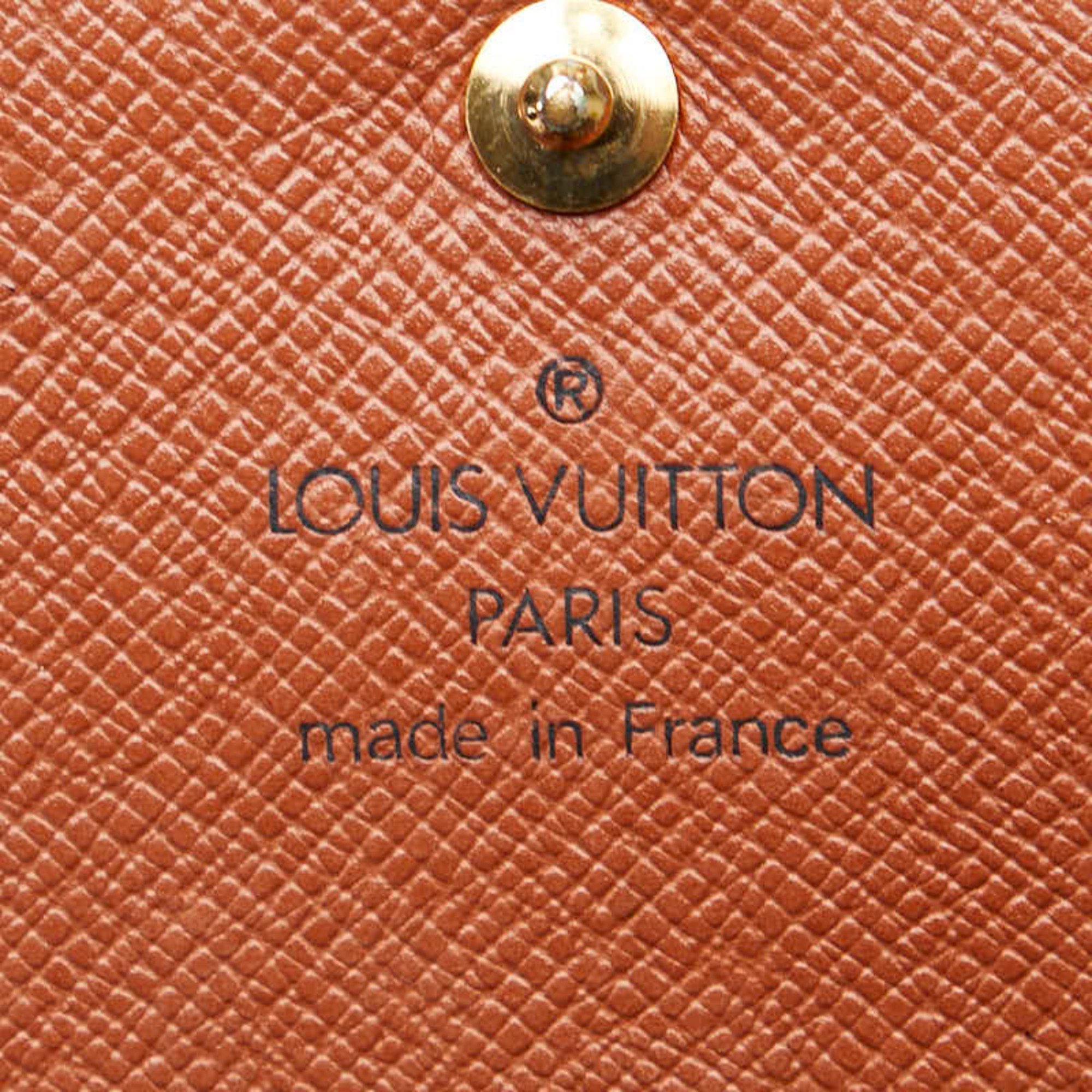 Louis Vuitton Monogram Portefeuille Tresor Bi-fold Wallet M61736 Brown PVC Leather Women's LOUIS VUITTON