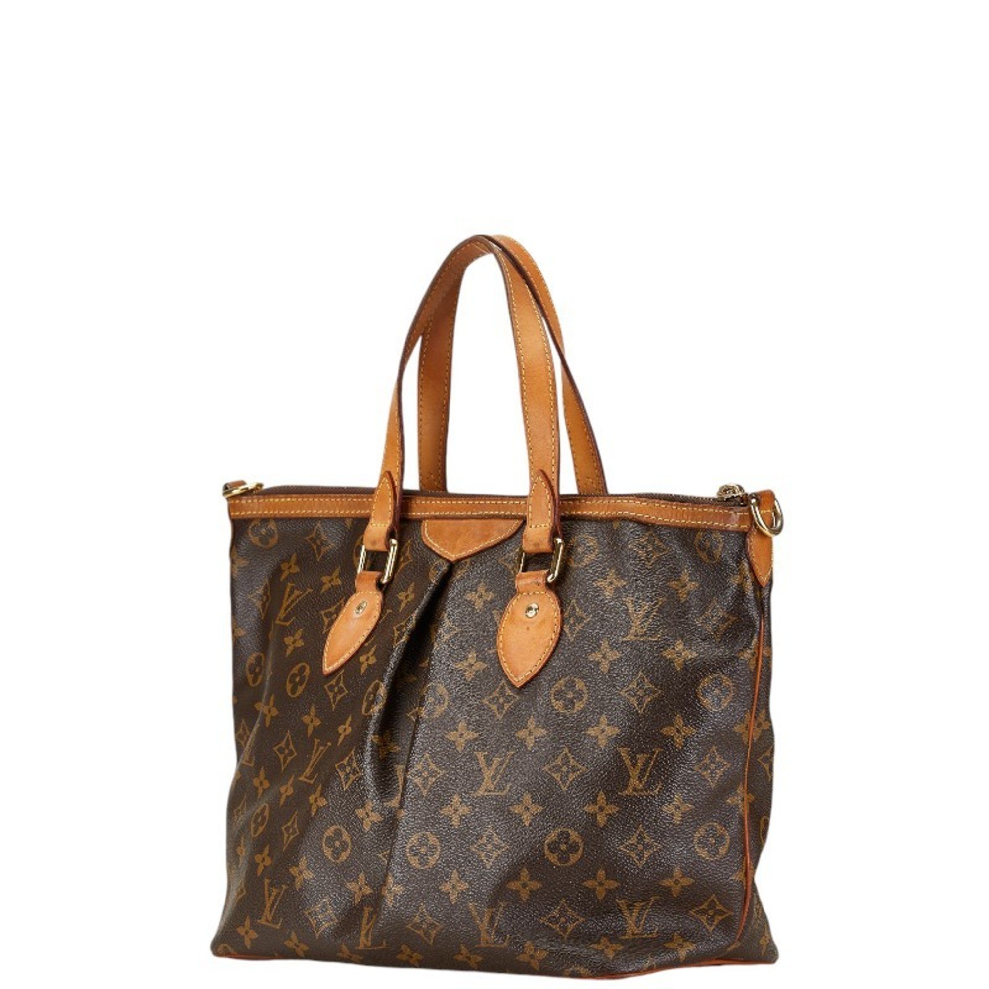 Louis Vuitton Monogram Palermo PM Handbag Shoulder Bag M40145 Brown PVC Leather Women's LOUIS VUITTON