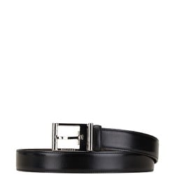 BVLGARI Belt Black Brown Silver Leather Women's