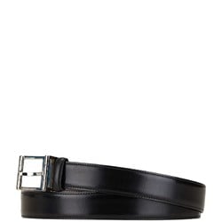 BVLGARI Belt Black Brown Silver Leather Women's