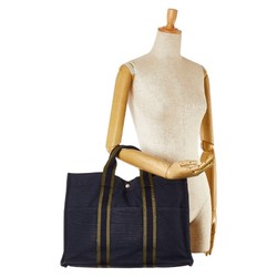 Hermes Foult GM Handbag Tote Bag Navy Canvas Women's HERMES