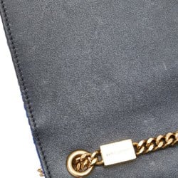 Saint Laurent YSL Chain Shoulder Bag Handbag Blue Tweed Women's SAINT LAURENT