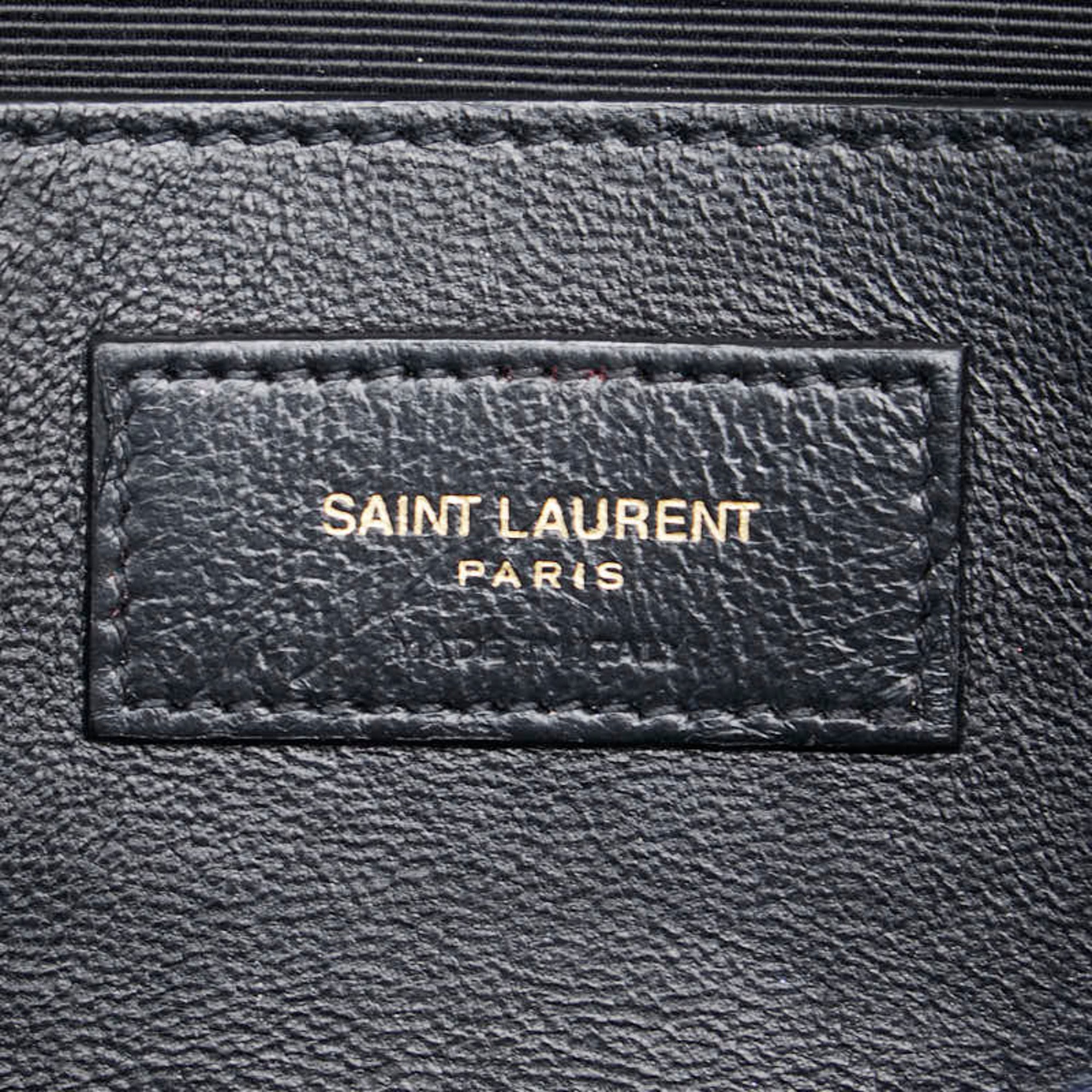 Saint Laurent YSL Chain Shoulder Bag Handbag Blue Tweed Women's SAINT LAURENT