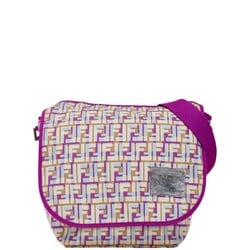 FENDI ZUCCA SHOULDER BAG 26771 PURPLE MULTICOLOR CANVAS NYLON WOMEN'S