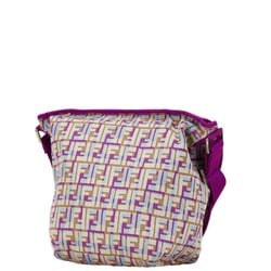 FENDI ZUCCA SHOULDER BAG 26771 PURPLE MULTICOLOR CANVAS NYLON WOMEN'S