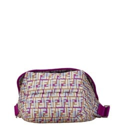 FENDI ZUCCA SHOULDER BAG 26771 PURPLE MULTICOLOR CANVAS NYLON WOMEN'S