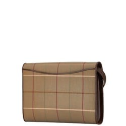 Burberry Check Shadow Horse Bag Handbag Beige Brown Canvas Leather Women's BURBERRY