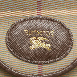 Burberry Check Shadow Horse Bag Handbag Beige Brown Canvas Leather Women's BURBERRY