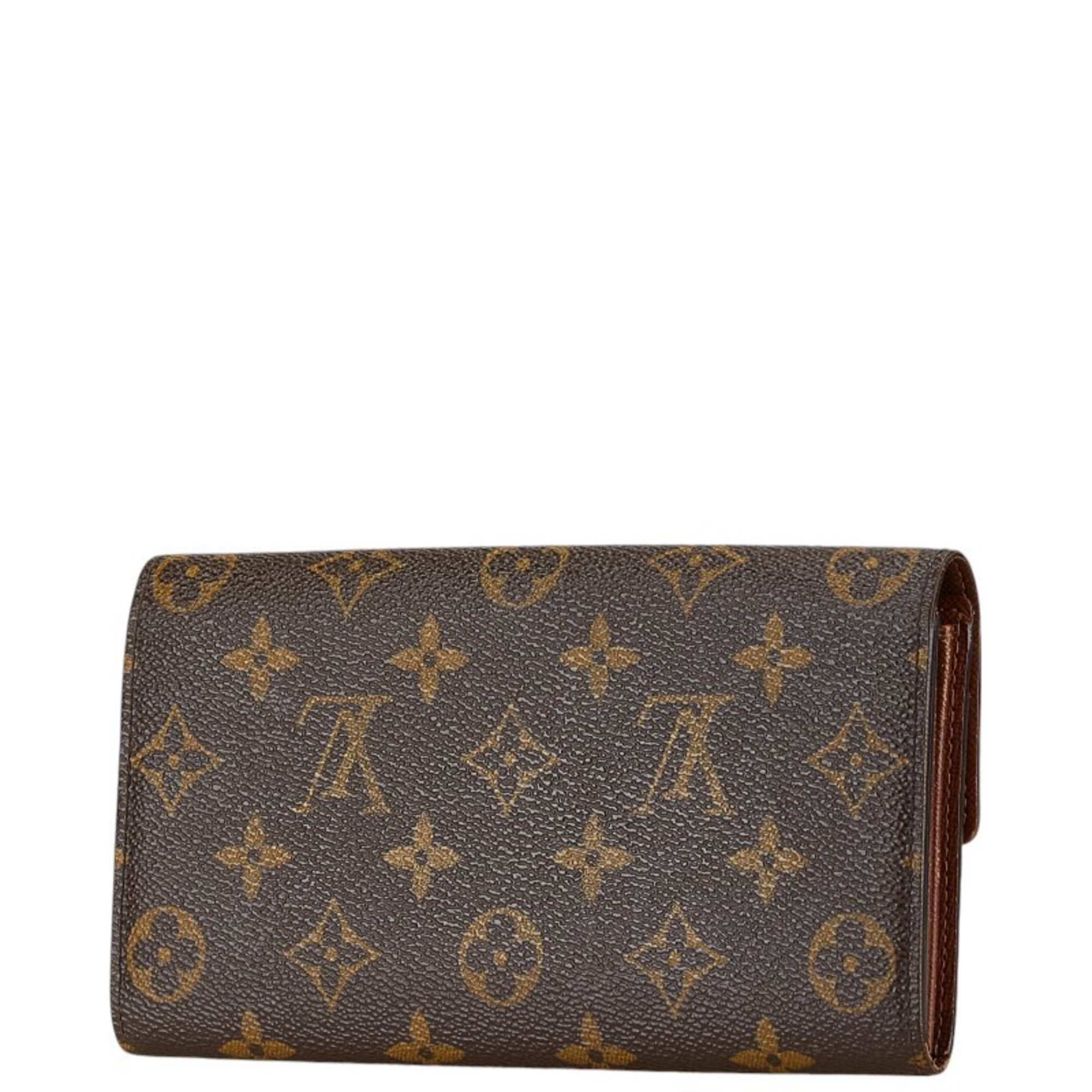 Louis Vuitton Monogram Portefeuille Sarah Long Wallet M61734 Brown PVC Leather Women's LOUIS VUITTON