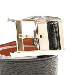 CARTIER Belt Black Leather Men's