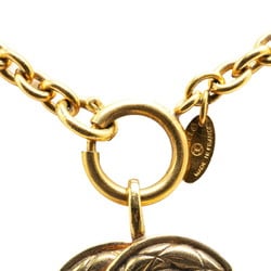 Chanel Matelasse Coco Mark Necklace Gold Plated Women's CHANEL