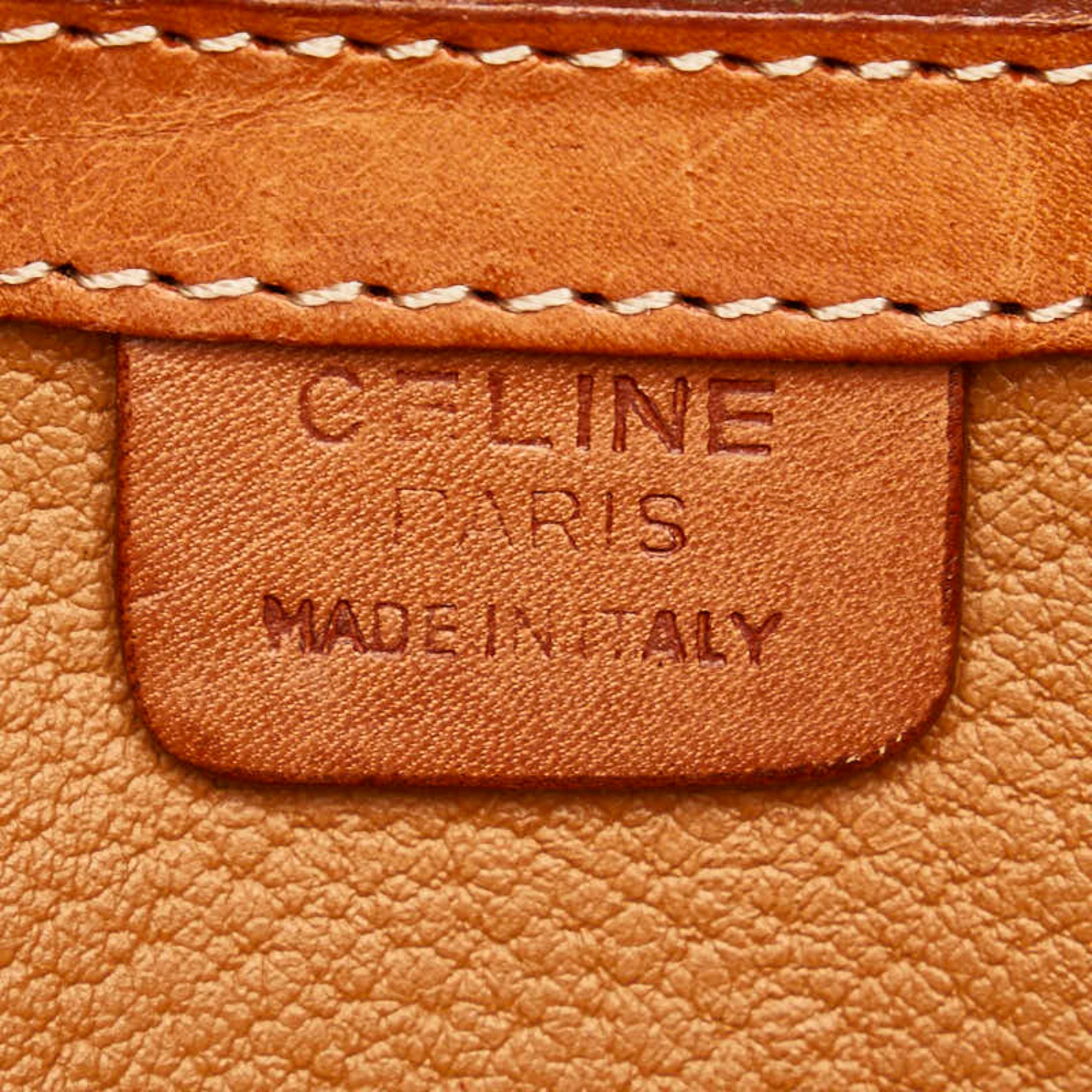 Celine Macadam Tote Bag Shoulder Brown PVC Leather Women's CELINE