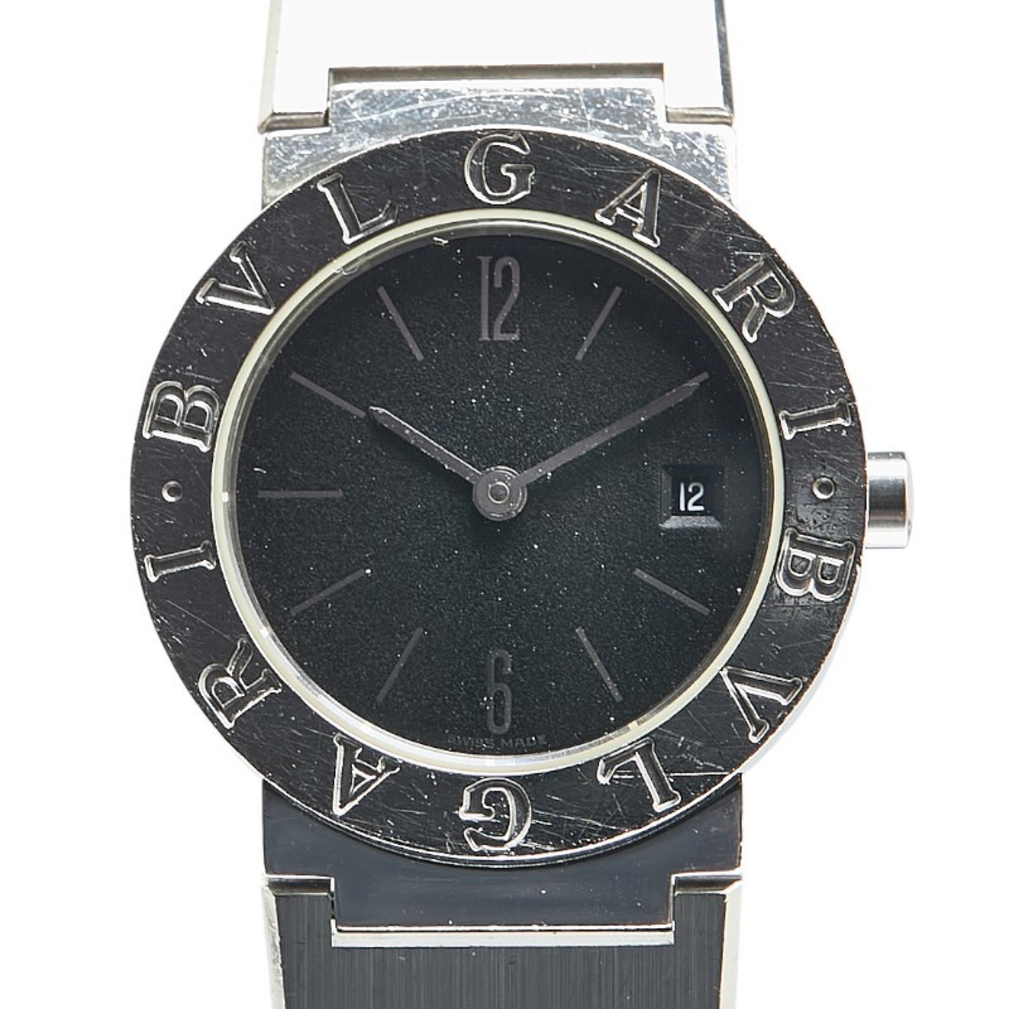 BVLGARI Watch BB26SS Quartz Black Dial Stainless Steel Women's