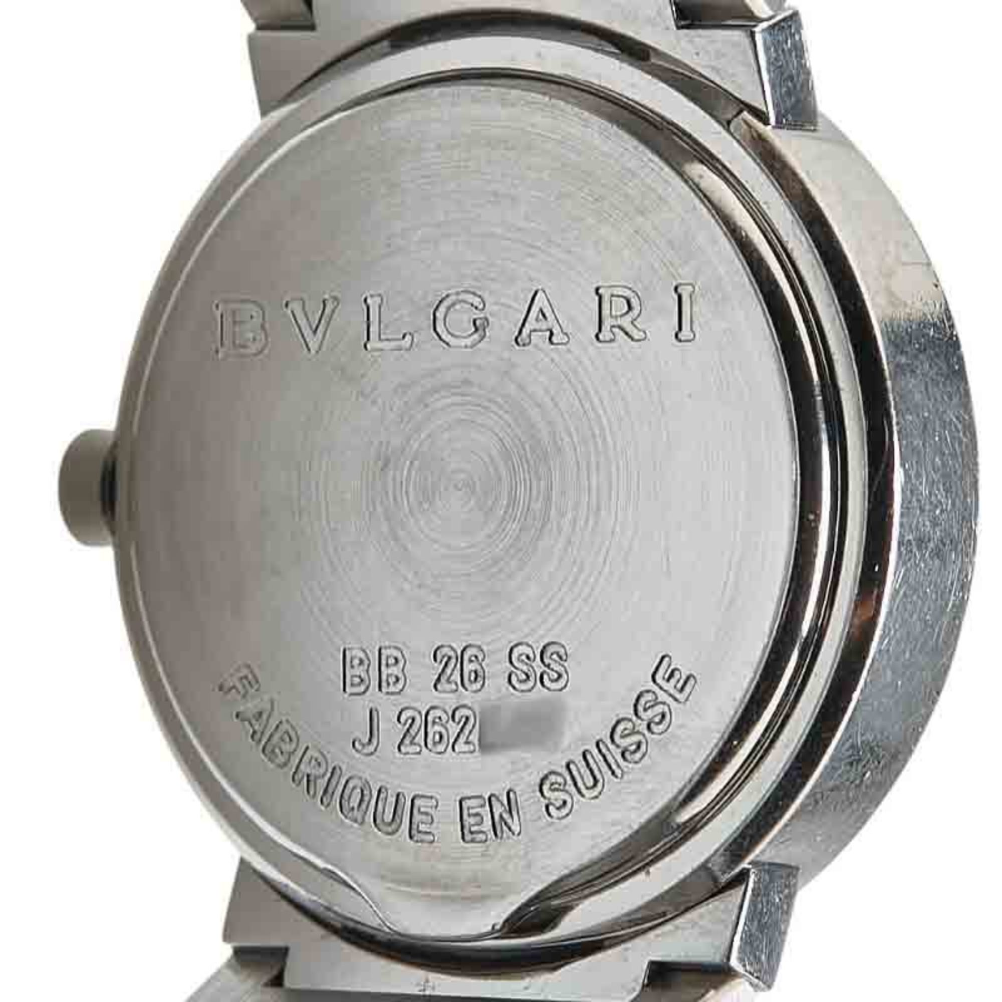 BVLGARI Watch BB26SS Quartz Black Dial Stainless Steel Women's