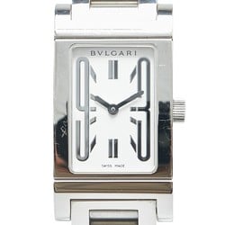 BVLGARI Rettangolo Watch RT39S Quartz White Dial Stainless Steel Women's