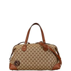 Gucci GG Canvas Handbag Shoulder Bag 296897 Beige Brown Leather Women's GUCCI