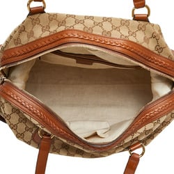 Gucci GG Canvas Handbag Shoulder Bag 296897 Beige Brown Leather Women's GUCCI