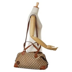 Gucci GG Canvas Handbag Shoulder Bag 296897 Beige Brown Leather Women's GUCCI