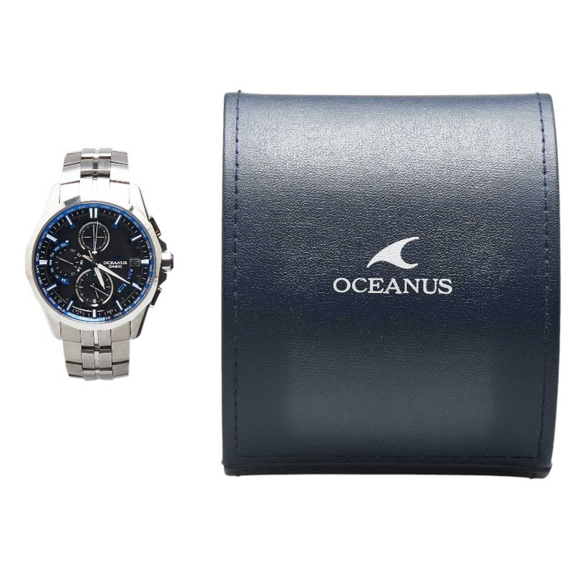 Casio Oceanus Manta Day Date Solar Radio Controlled Watch OCW-S3000-1AJF Quartz Black Dial Titanium Men's CASIO