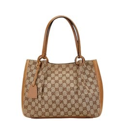 Gucci GG Canvas Shoulder Bag Tote 101919 Brown Leather Women's GUCCI