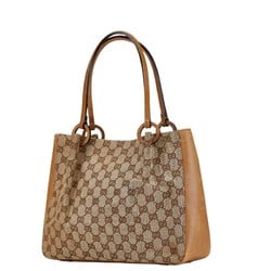 Gucci GG Canvas Shoulder Bag Tote 101919 Brown Leather Women's GUCCI