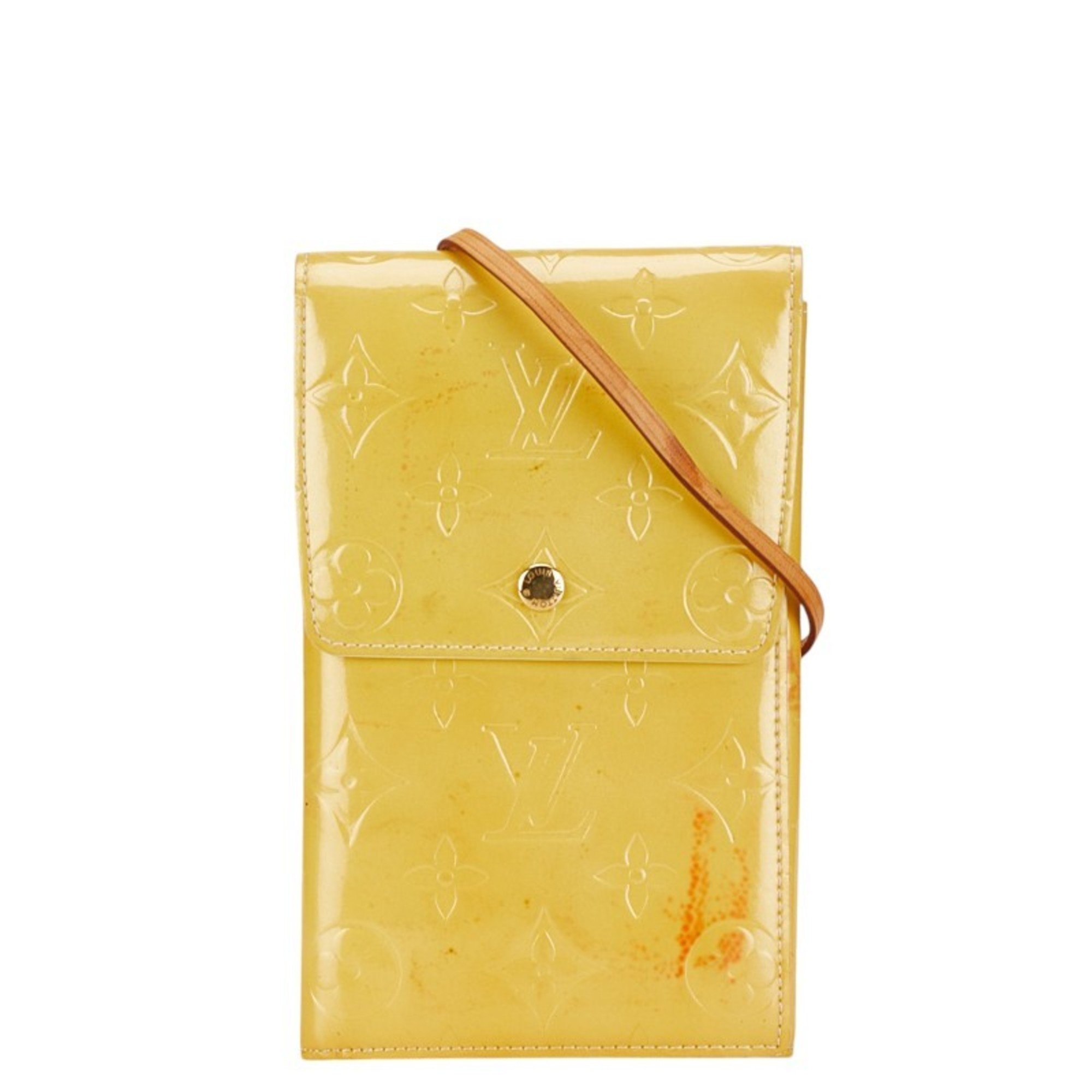 Louis Vuitton Monogram Vernis Walker Shoulder Bag M91031 Yellow Patent Leather Women's LOUIS VUITTON