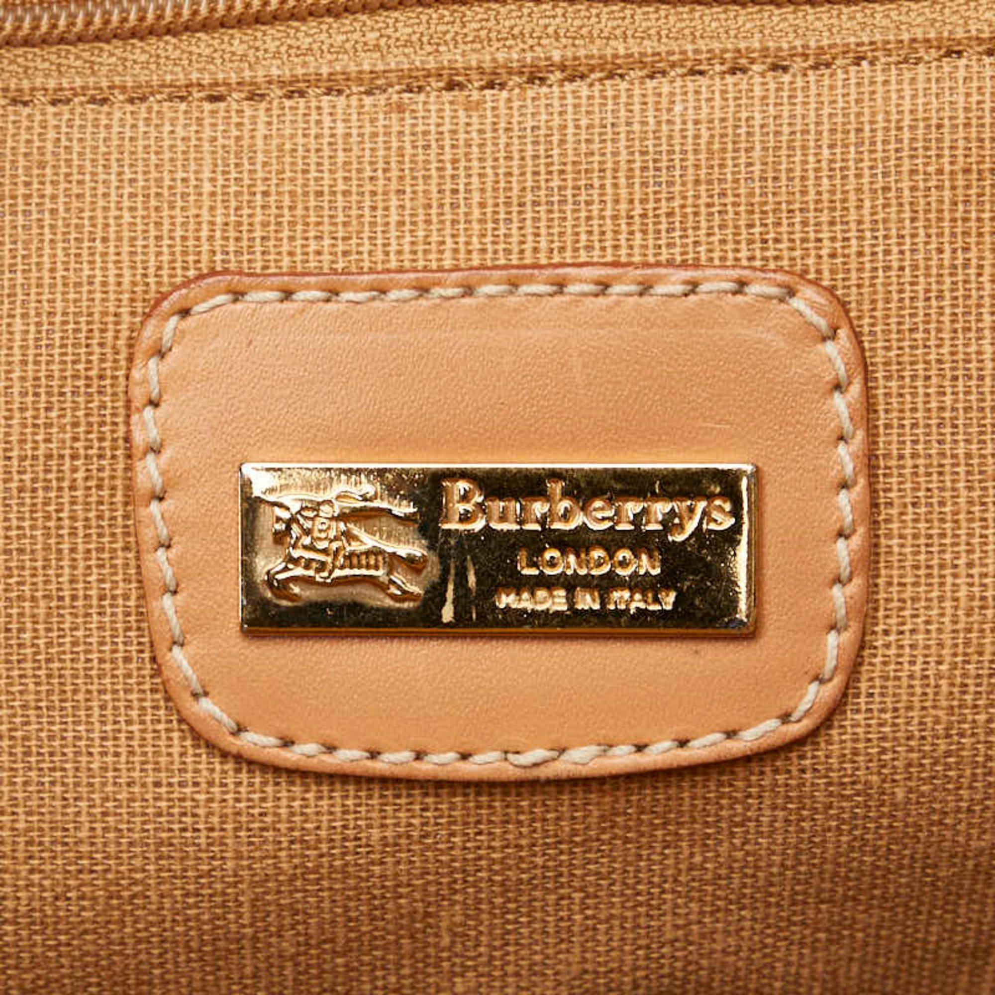 Burberry Nova Check Shadow Horse Handbag Shoulder Bag Blue Brown PVC Leather Women's BURBERRY