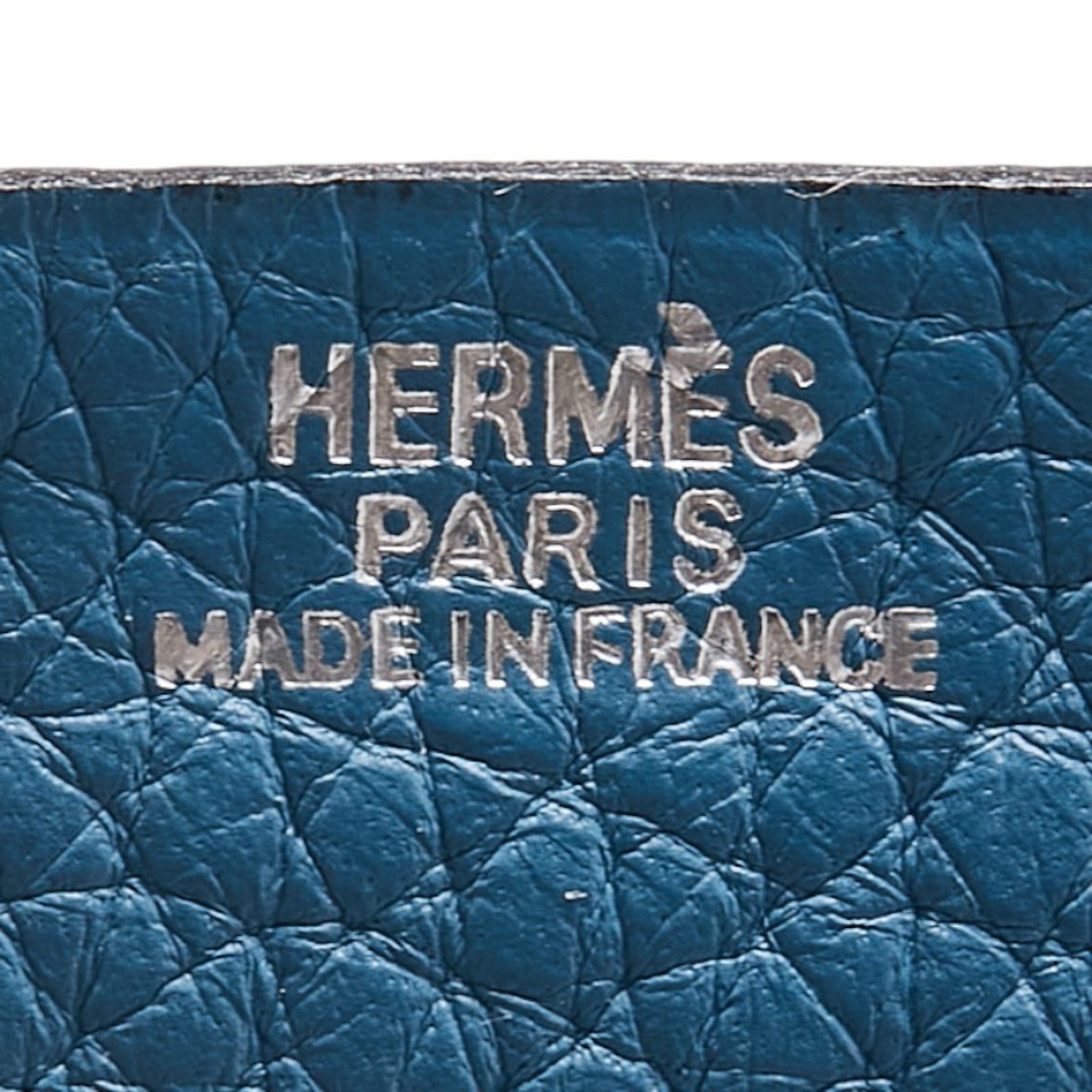 Hermes Name Tag Blue Jean Taurillon Clemence Women's HERMES