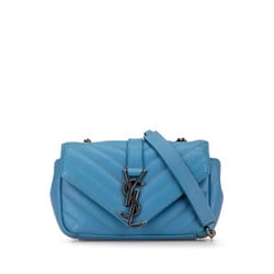 Saint Laurent YSL Baby Chai Chain Shoulder Bag 399289 Blue Leather Women's SAINT LAURENT