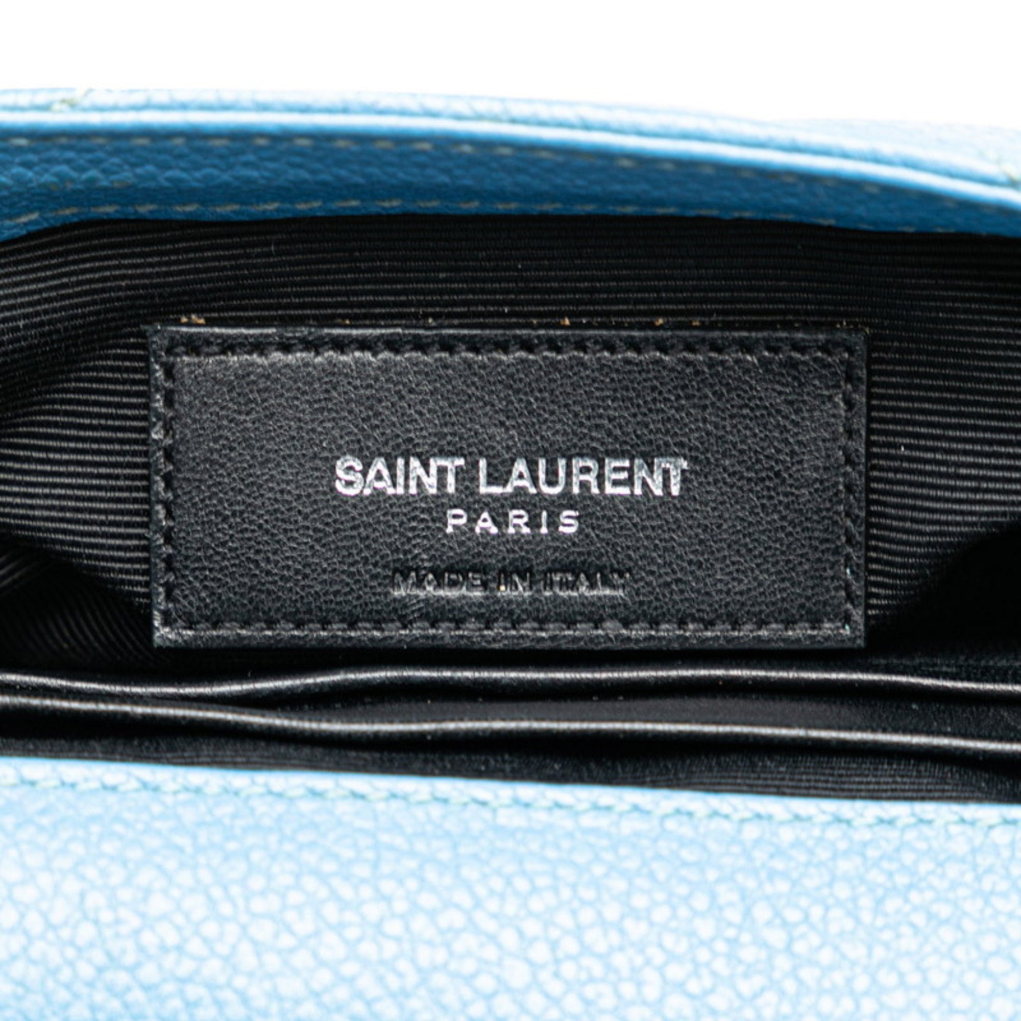 Saint Laurent YSL Baby Chai Chain Shoulder Bag 399289 Blue Leather Women's SAINT LAURENT