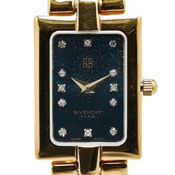 Givenchy Square Bangle Watch Quartz Navy Dial Stainless Steel Women's