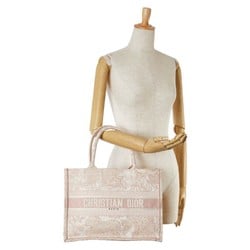 Christian Dior Dior Book Tote Medium Embroidery Handbag Bag Pink Canvas Women's