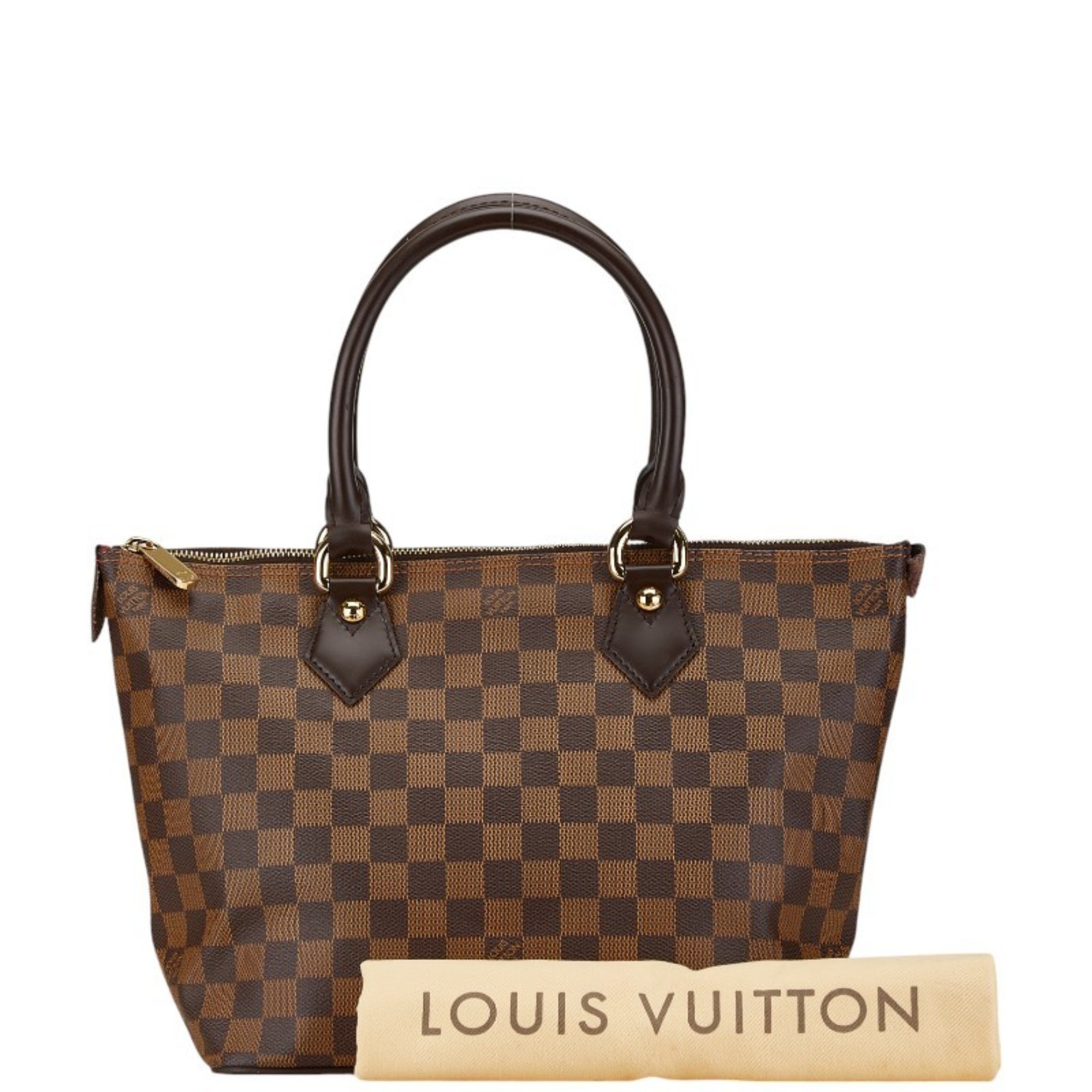 Louis Vuitton Damier Saleya PM Handbag N51183 Brown PVC Leather Women's LOUIS VUITTON