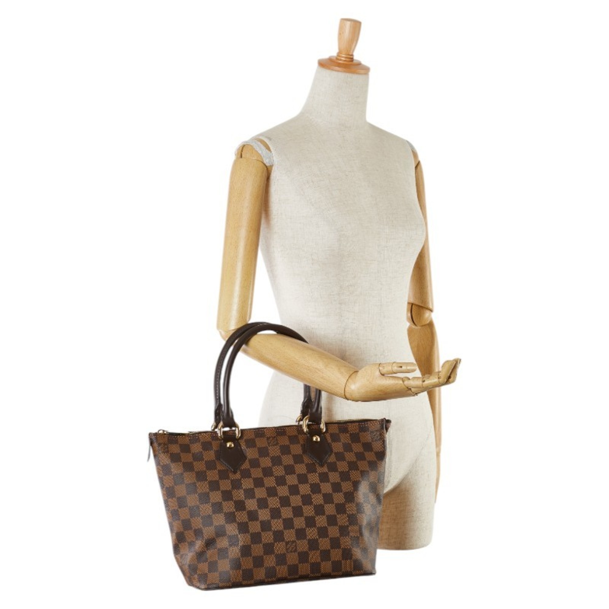 Louis Vuitton Damier Saleya PM Handbag N51183 Brown PVC Leather Women's LOUIS VUITTON