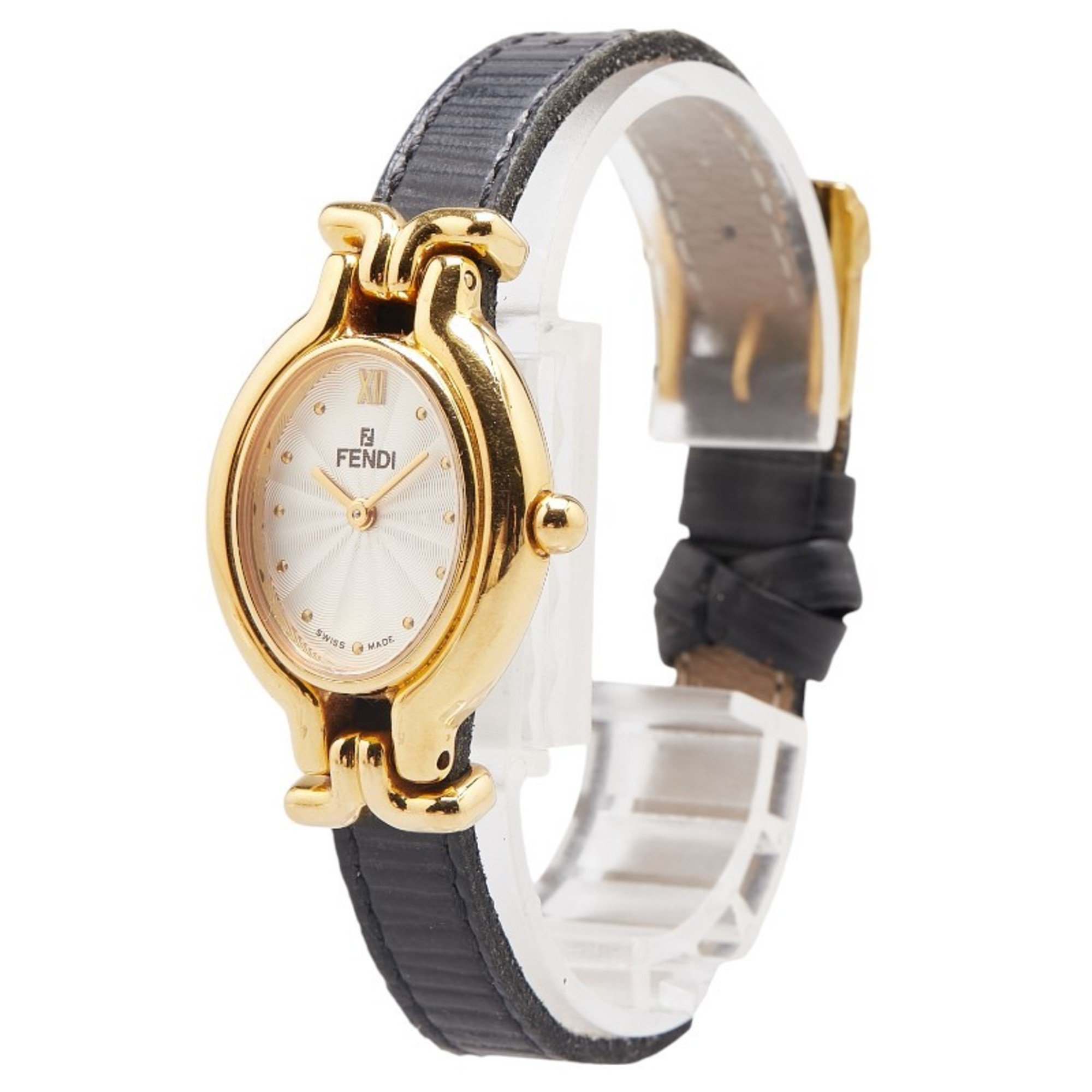 FENDI Chameleon Changeable Strap 8 Colors Watch 640L Quartz White Dial Stainless Steel Women's