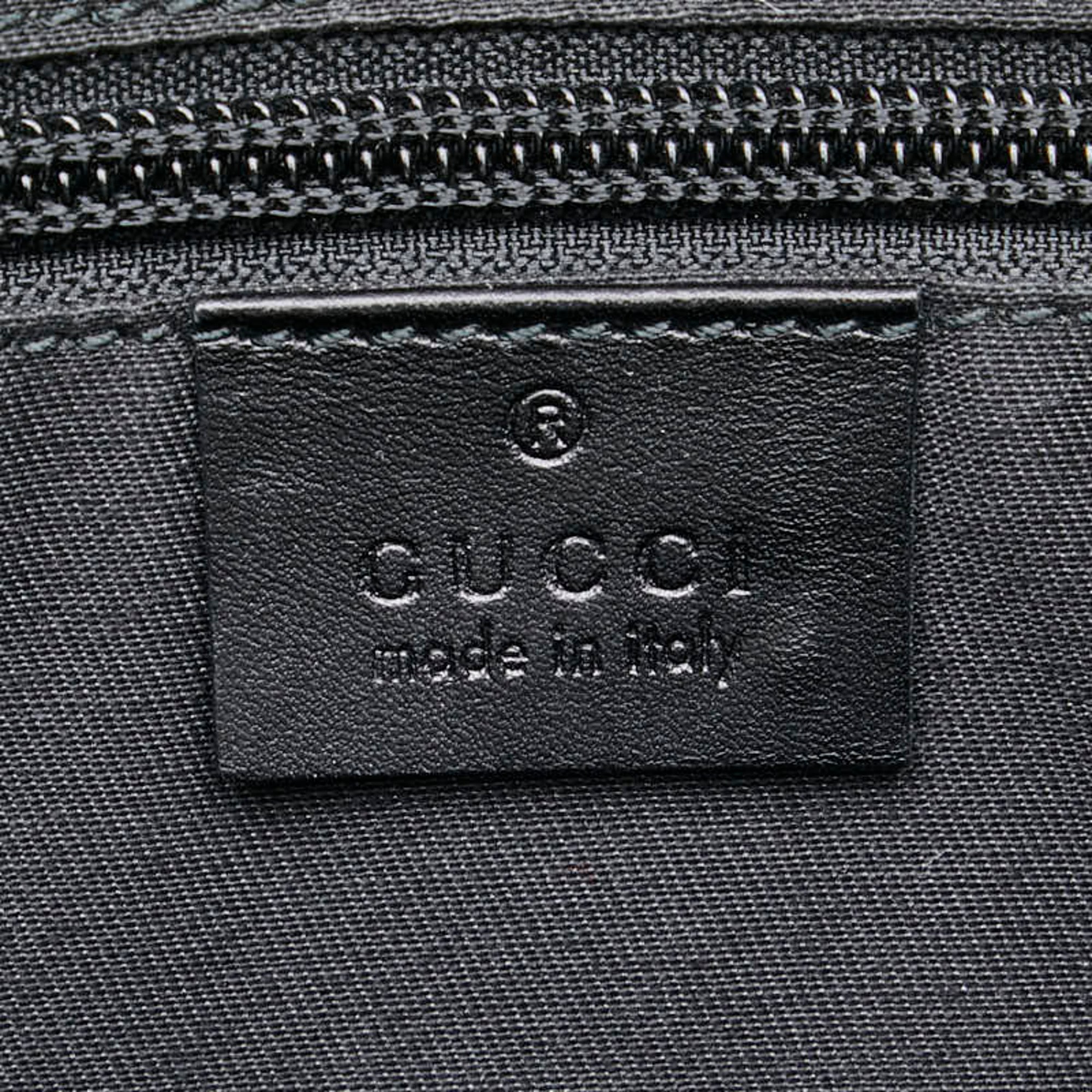 Gucci Guccissima Shoulder Bag 223665 Black Leather Women's GUCCI