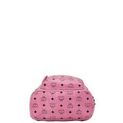 MCM Visetos Glam Studs Backpack Pink PVC Leather Women's