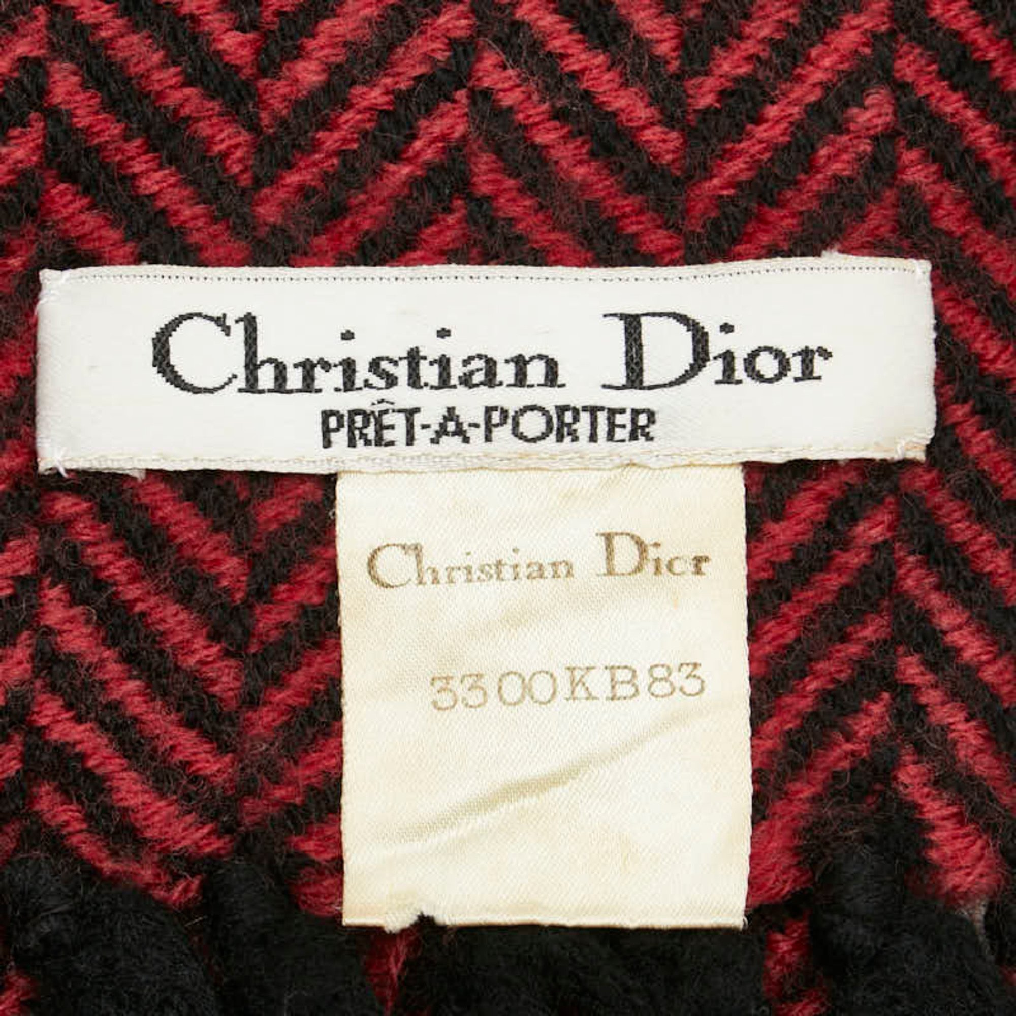 Christian Dior Dior scarf red black wool women's