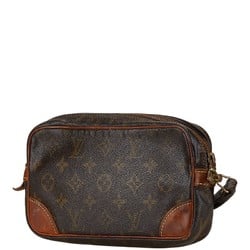 Louis Vuitton Monogram Marly Dragonne PM Second Bag Clutch M51827 Brown PVC Leather Women's LOUIS VUITTON