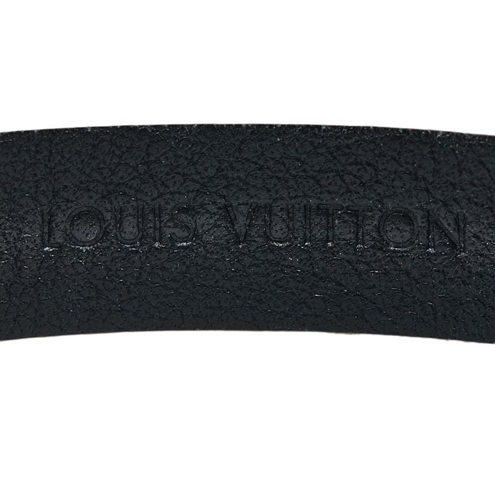 Louis Vuitton Epi Bracelet Flower Action Bangle M6532 Black Gold Plated Leather Women's LOUIS VUITTON