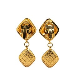 Chanel Matelasse Diamond Motif Bijou Earrings Gold Plated Women's CHANEL