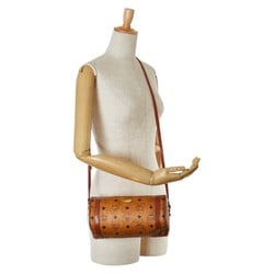 MCM Glam Shoulder Bag Brown Leather Women's