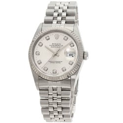 Rolex 16234G Datejust 10P Diamond Watch Stainless Steel SS K18WG Men's ROLEX